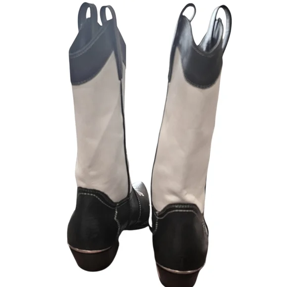 DKNY Women's Lukas Black and White Cowboy Boots - Picture 6 of 13